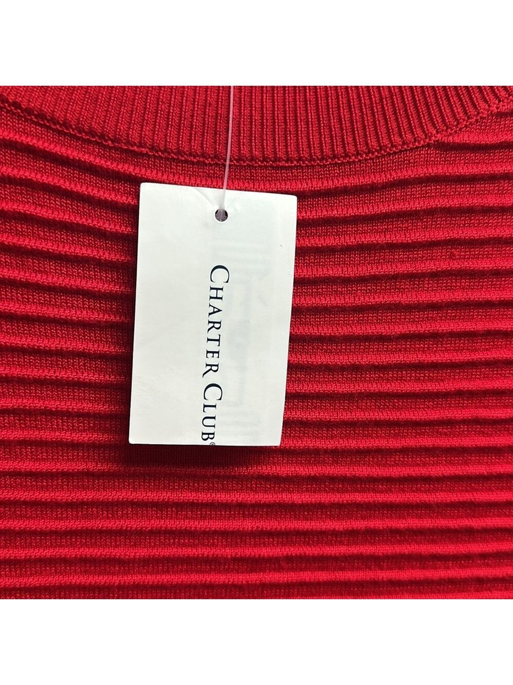 Red and Black Boxy Ribbed 3/4 Sleeve Sweatshirt - Picture 7 of 8